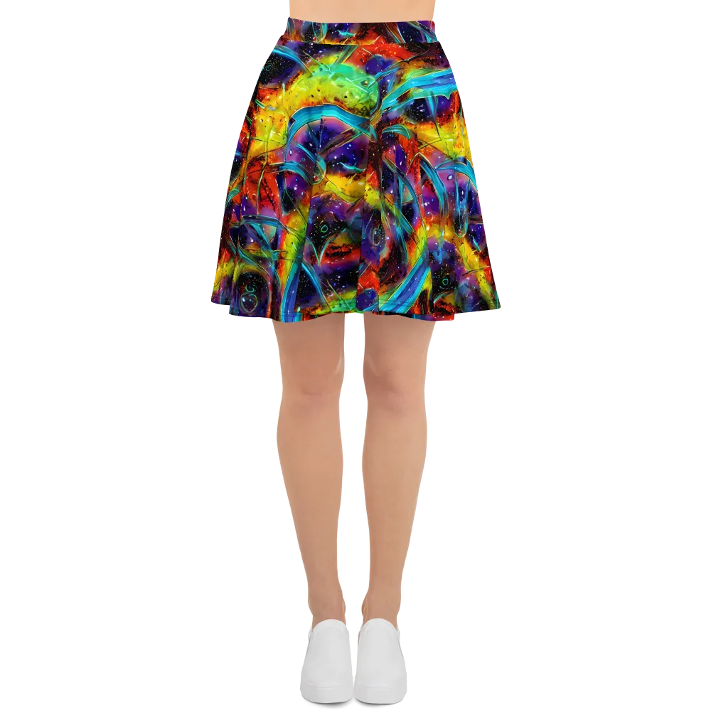 Electric Chromatica on Skater Skirt — Front