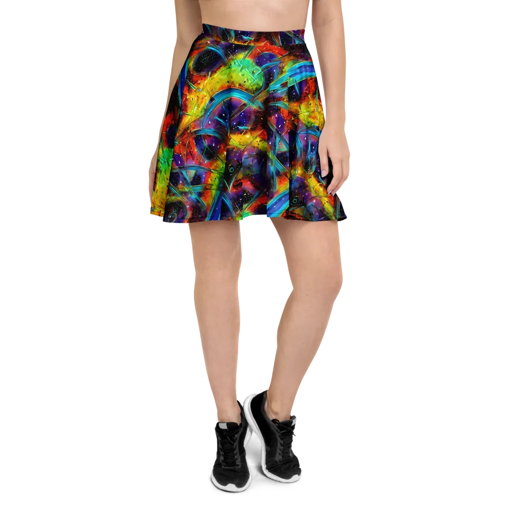 Electric Chromatica on Skater Skirt — Front