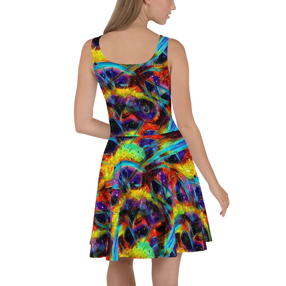 Electric Chromatica on Skater Dress — Back