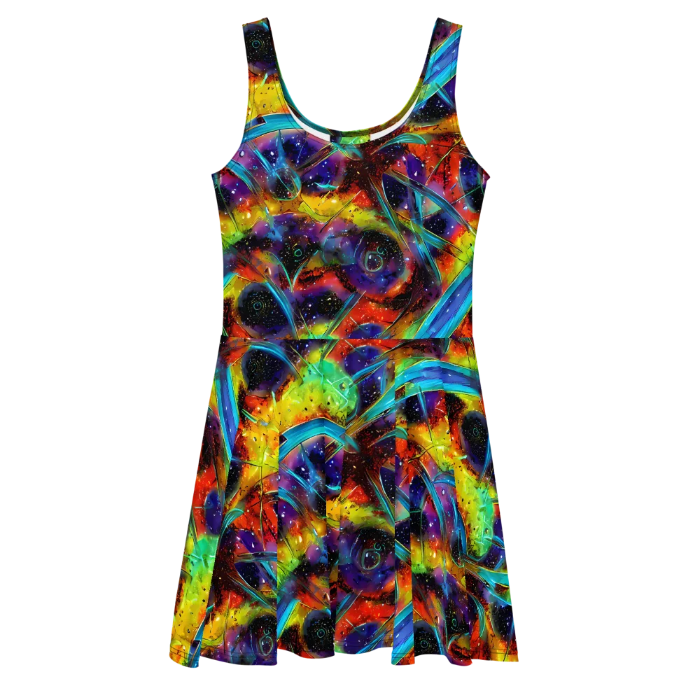 Electric Chromatica on Skater Dress — Front