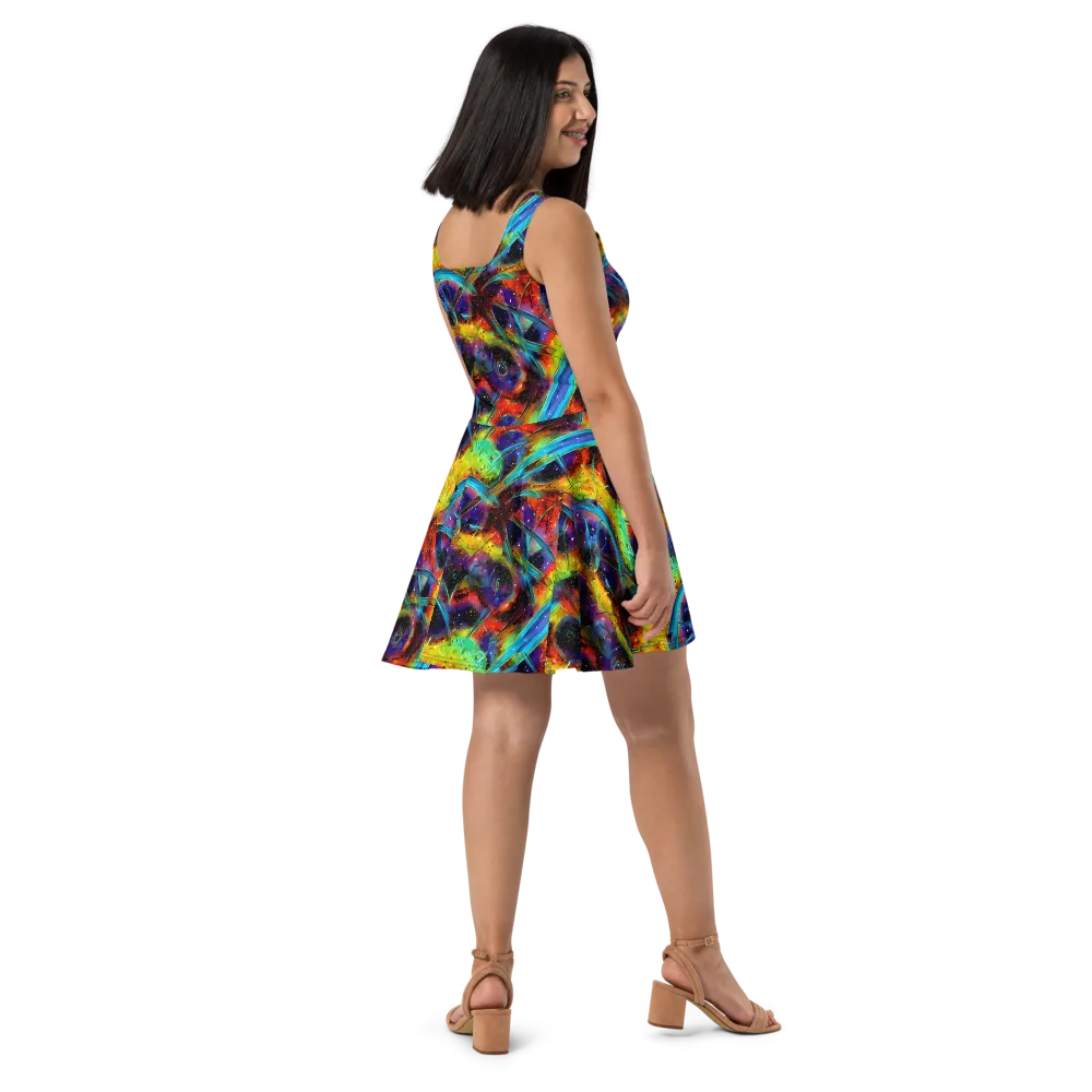 Electric Chromatica on Skater Dress — Right