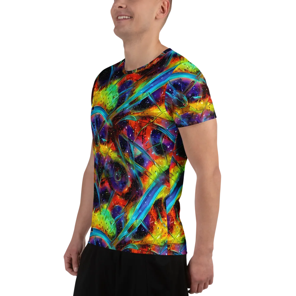 Electric Chromatica on Men's Athletic T-Shirt — Left