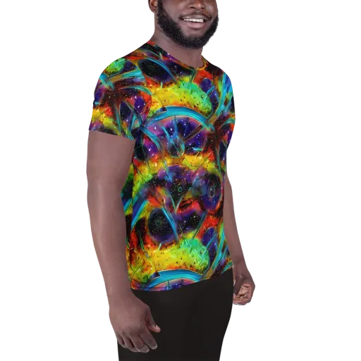Electric Chromatica on a Men's Athletic T-Shirt