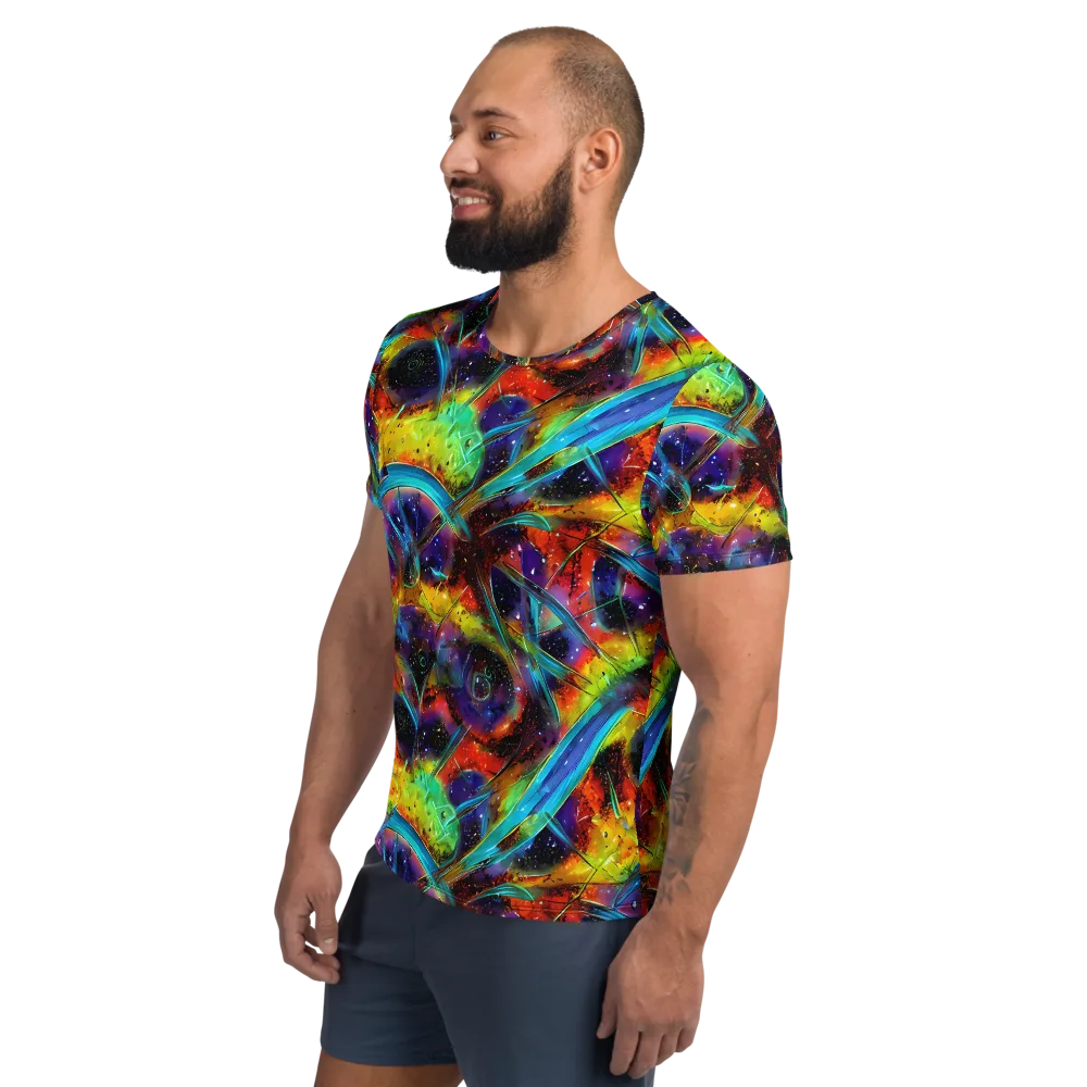 Electric Chromatica on Men's Athletic T-Shirt — Left