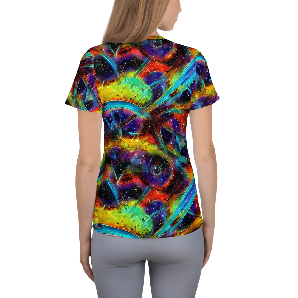 Electric Chromatica on Women's Athletic T-Shirt — Back