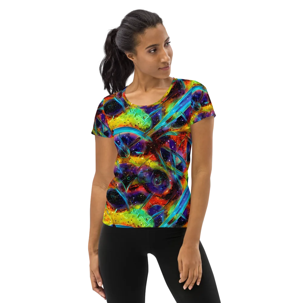 Electric Chromatica on Women's Athletic T-Shirt — Front