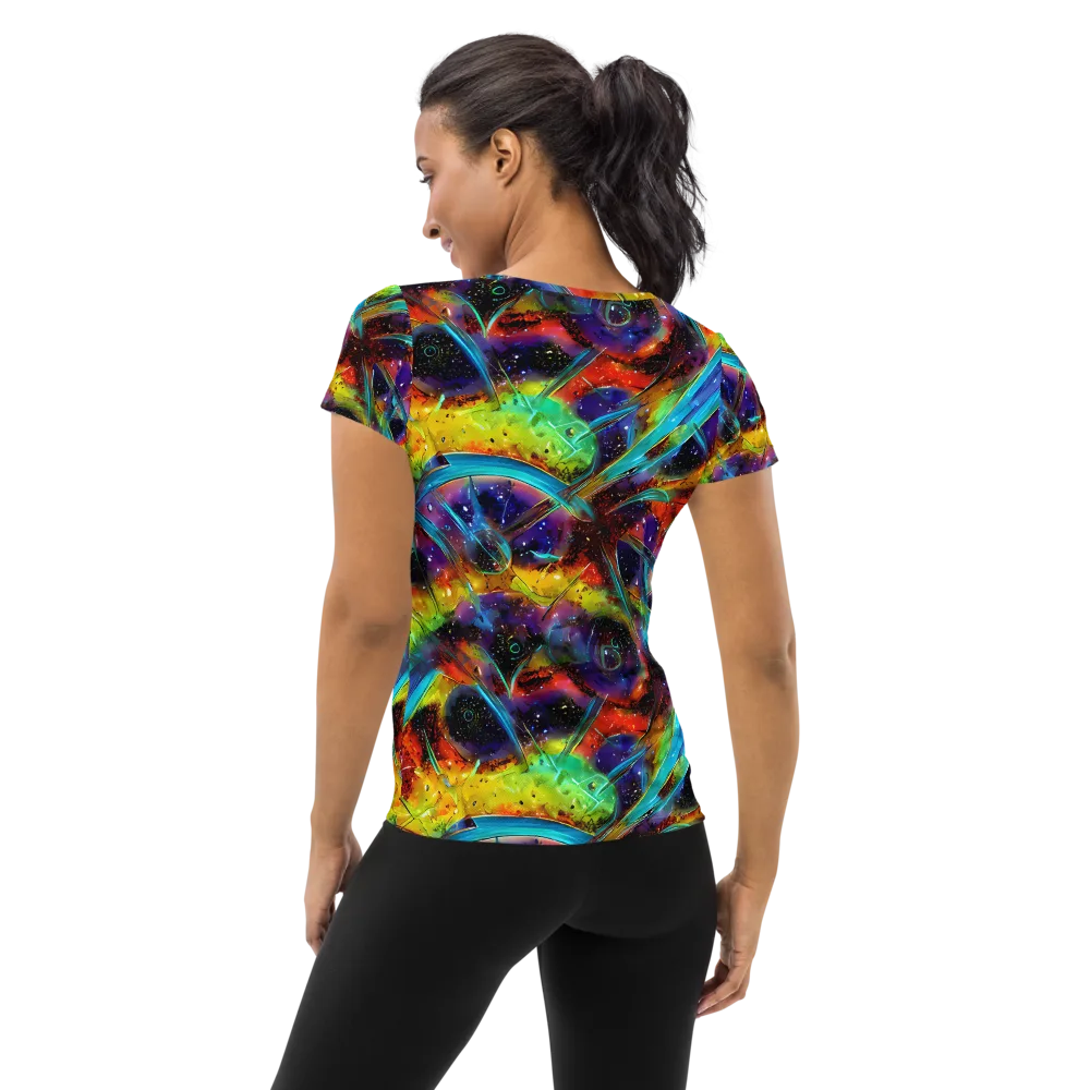 Electric Chromatica on Women's Athletic T-Shirt — Back