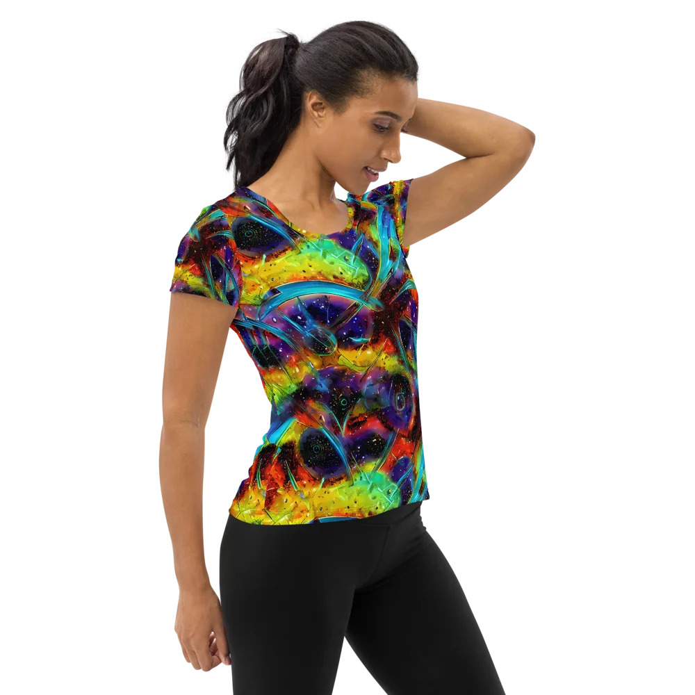 Electric Chromatica on Women's Athletic T-Shirt — Right