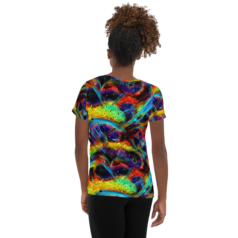 Electric Chromatica on Women's Athletic T-Shirt — Back