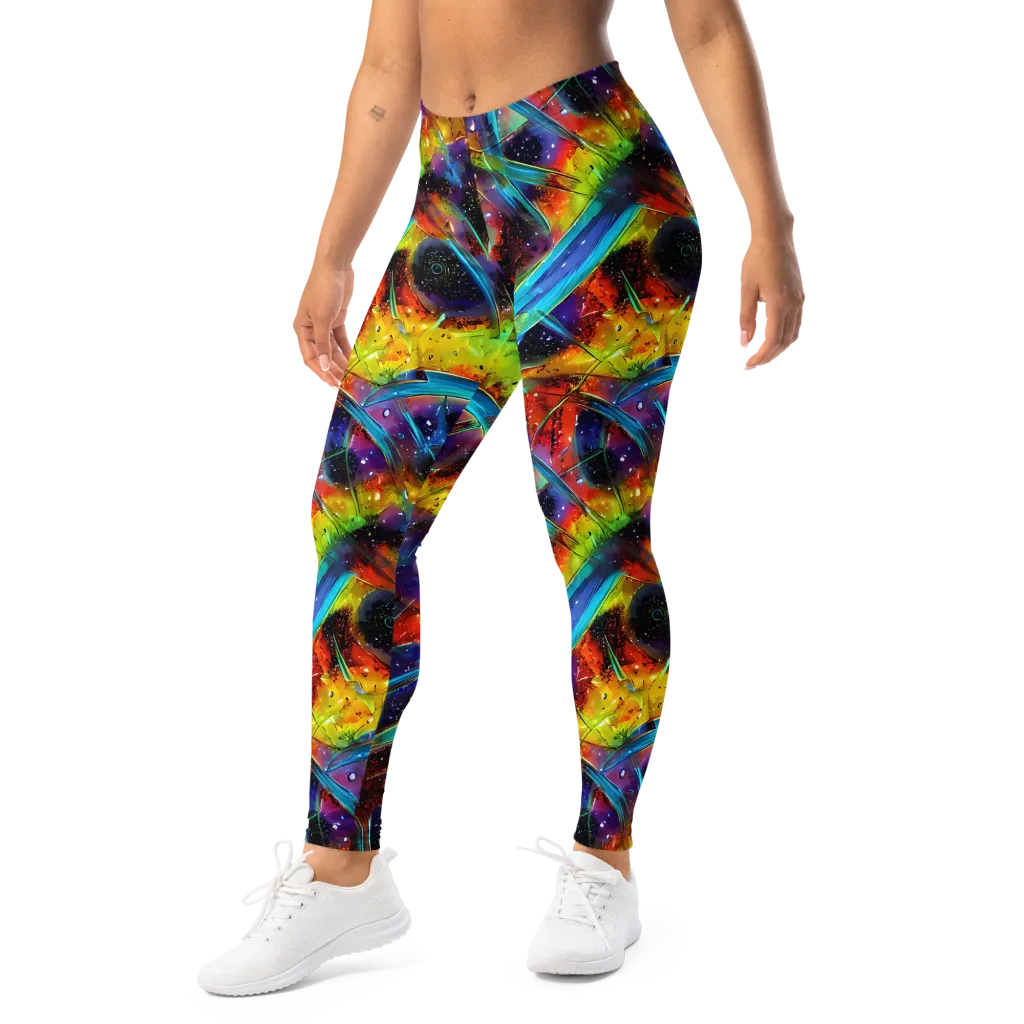 Electric Chromatica on Leggings — Left Front
