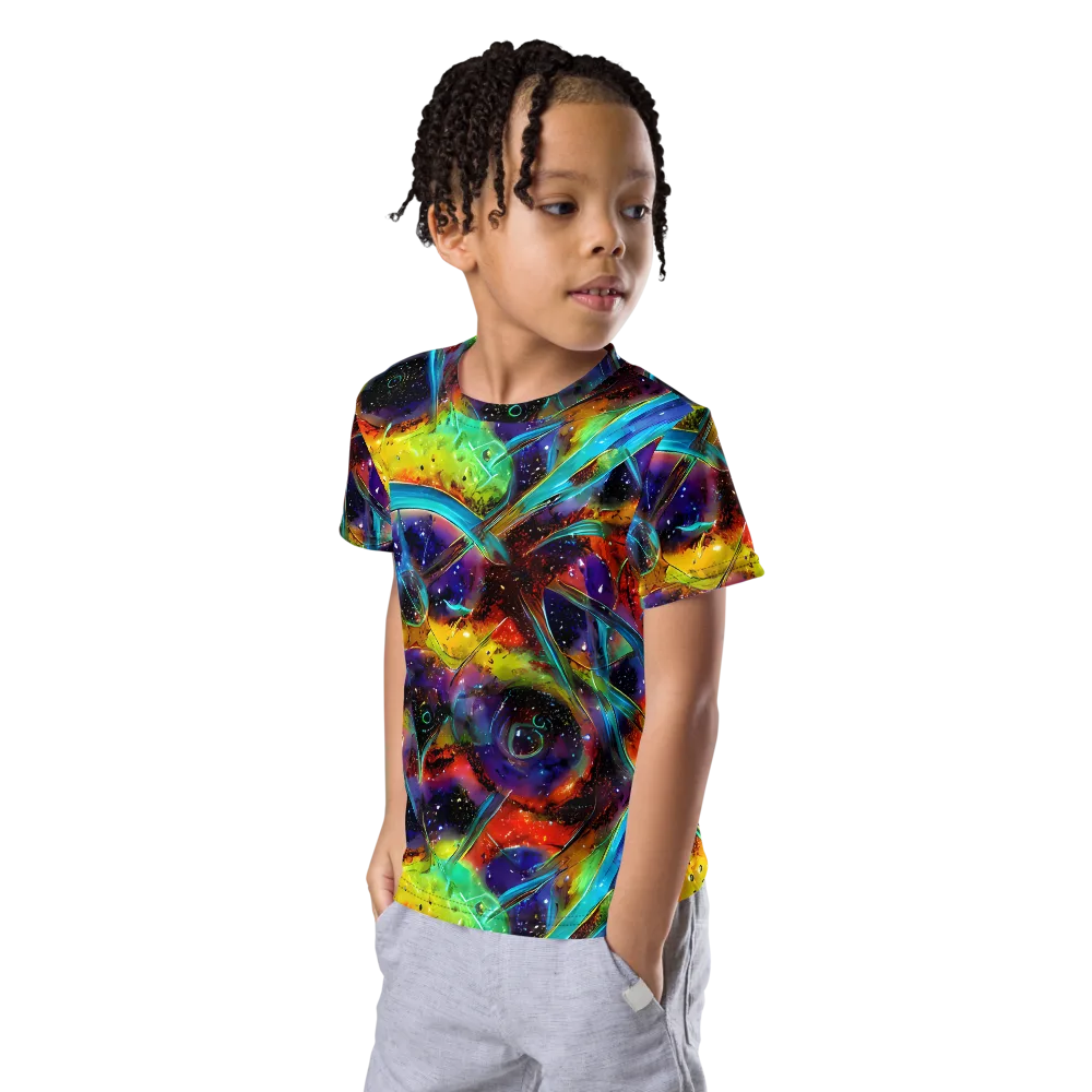Electric Chromatica on Kids Crew Neck T-Shirt — Left Front