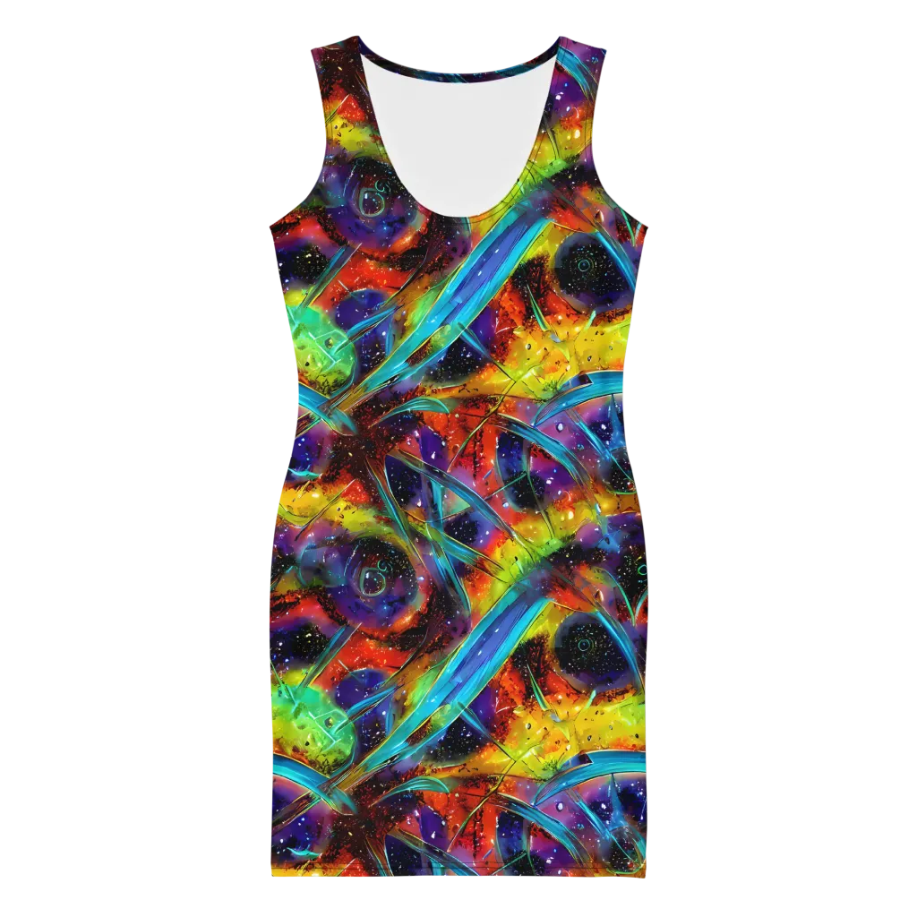 Electric Chromatica on Bodycon Dress — Front