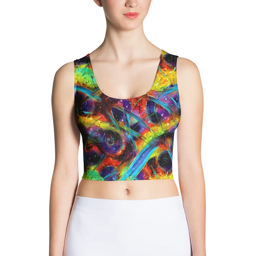 Electric Chromatica on Crop Top — Front
