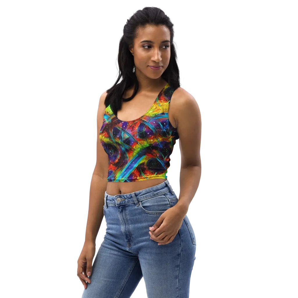Electric Chromatica on Crop Top — Left Front