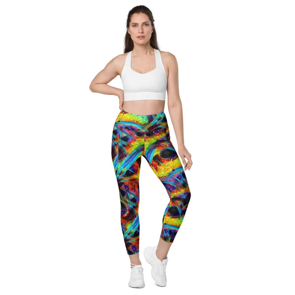 Electric Chromatica on Leggings with Pockets — Front