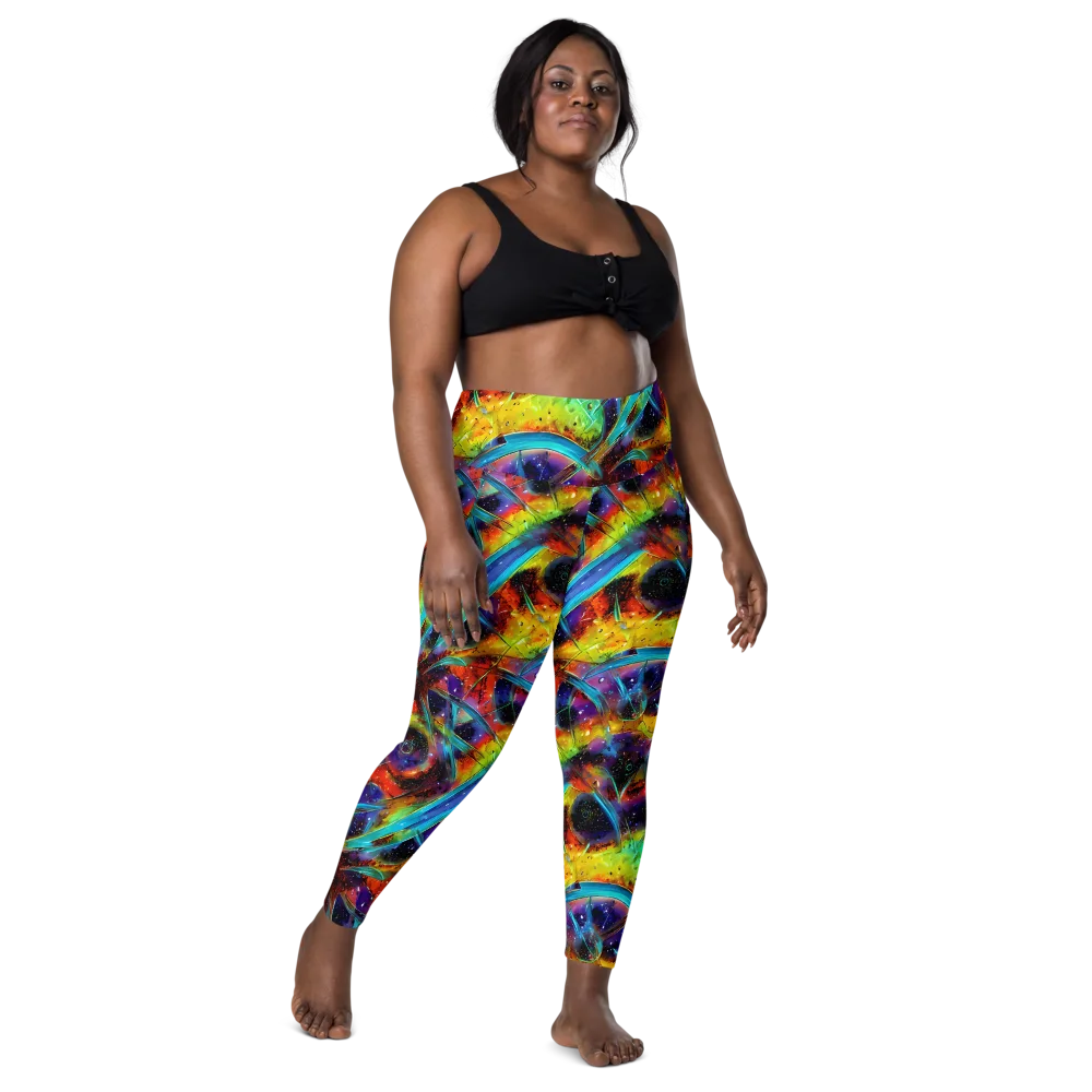 Electric Chromatica on Leggings with Pockets — Front