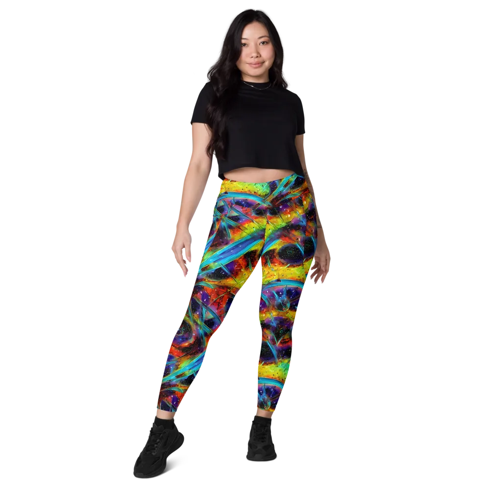 Electric Chromatica on Leggings with Pockets — Front