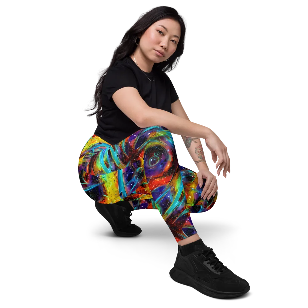 Electric Chromatica on Leggings with Pockets — Right Front