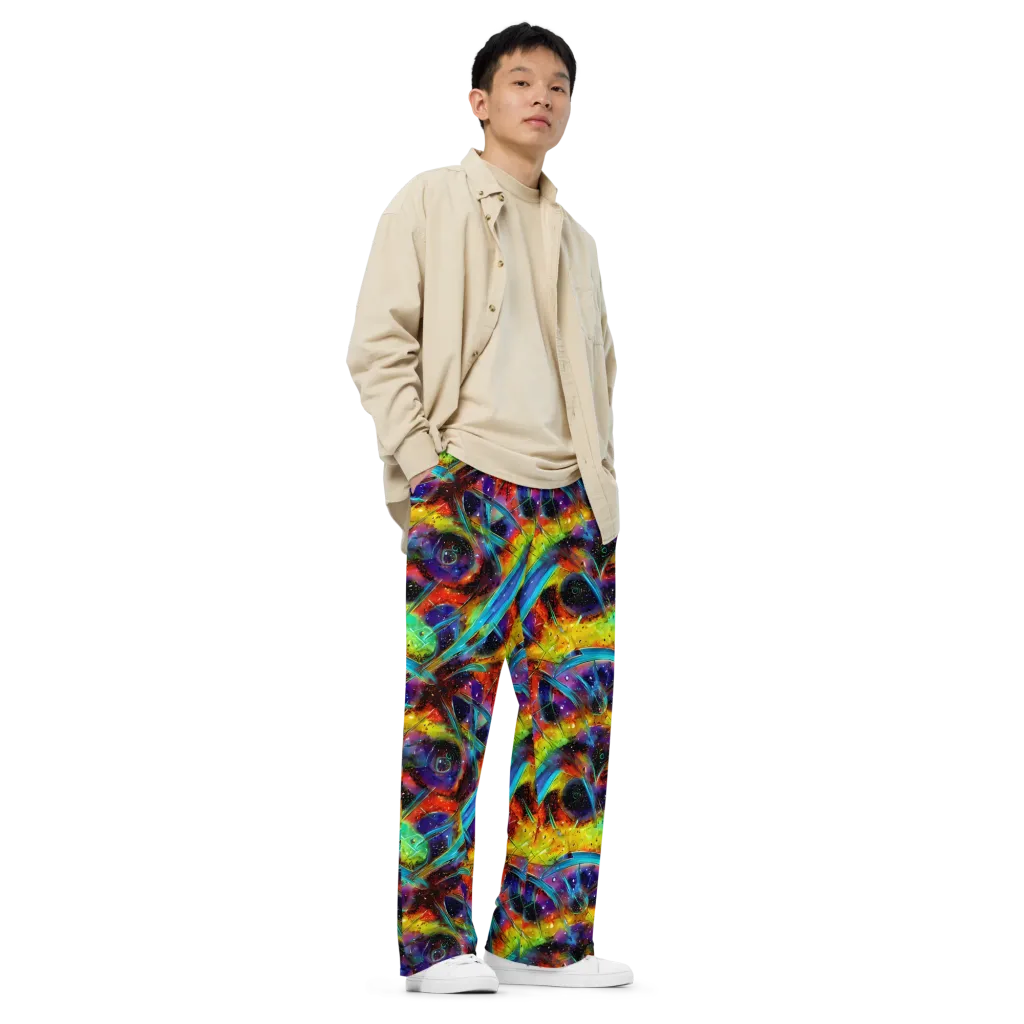 Electric Chromatica on Wide-Leg Pants — Right Front