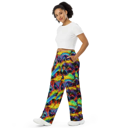 Electric Chromatica on a Wide-Leg Pants