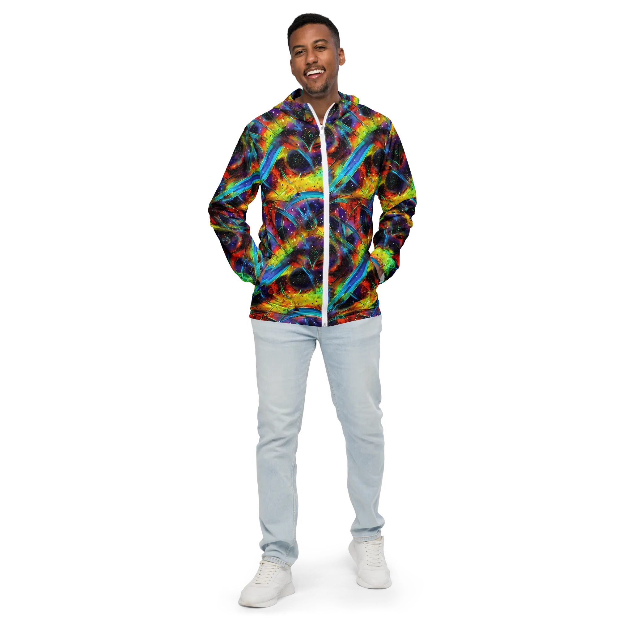 Electric Chromatica on Men's Windbreaker — Front