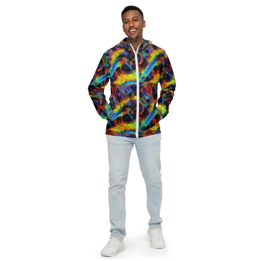 Electric Chromatica on a Men's Windbreaker