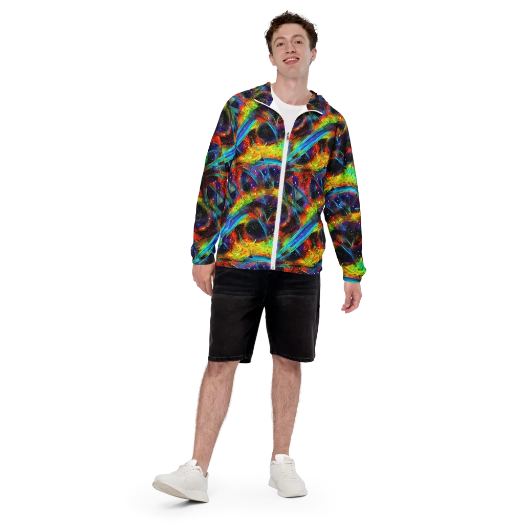 Electric Chromatica on Men's Windbreaker — Front