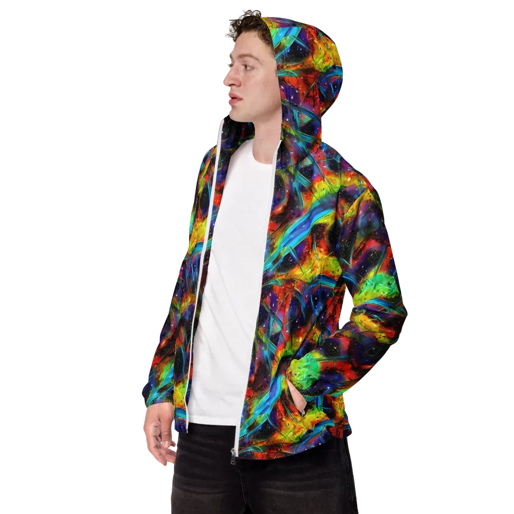 Electric Chromatica on Men's Windbreaker — Left Front