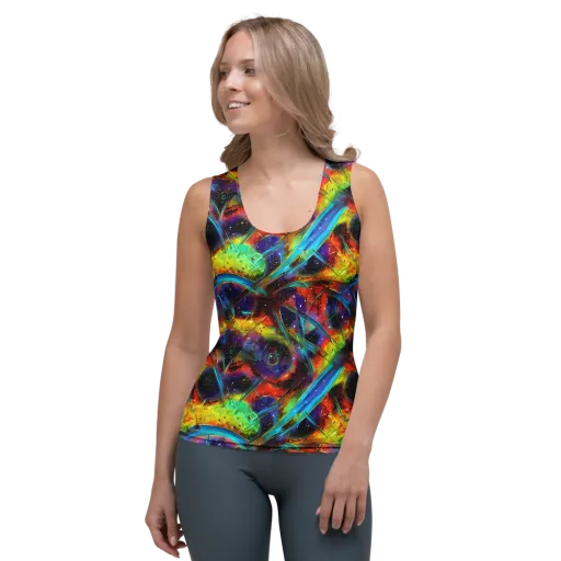 Electric Chromatica on a Women's Tank Top