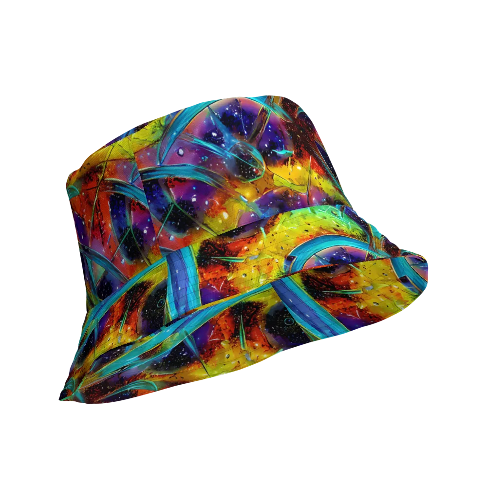Electric Chromatica on Reversible Bucket Hat — Product details Outside