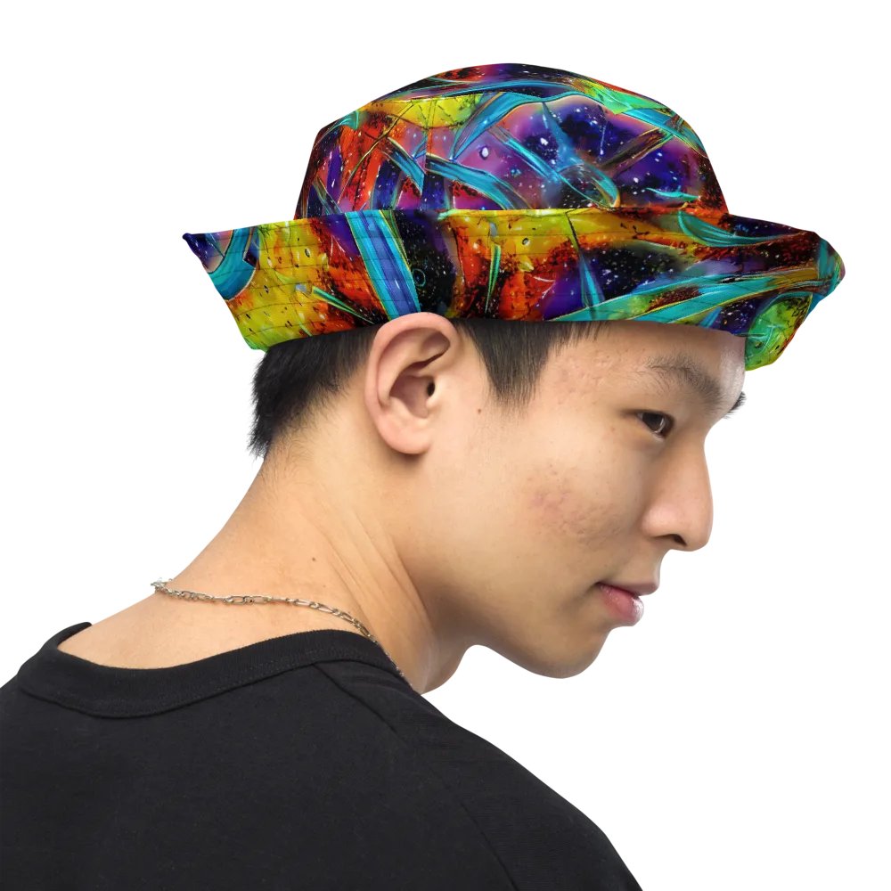 Electric Chromatica on Reversible Bucket Hat — Right Outside