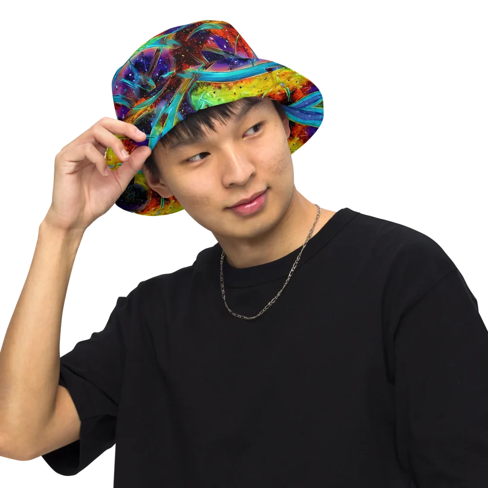 Electric Chromatica on Reversible Bucket Hat — Front Inside