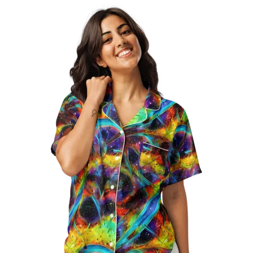 Electric Chromatica on a Women's Short Sleeve Pajama Top