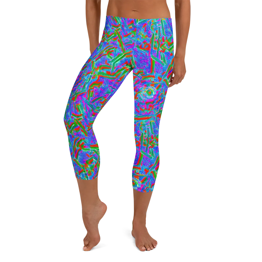Acid Comet on Capri Leggings — Front