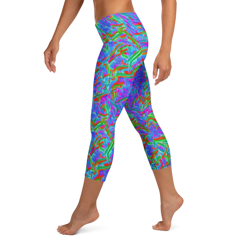 Acid Comet on Capri Leggings — Left