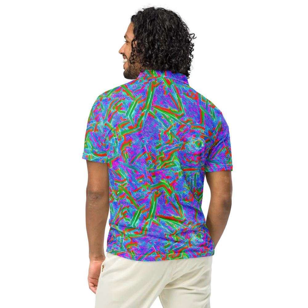 Acid Comet on Men's Slim Fit Polo Shirt — Back