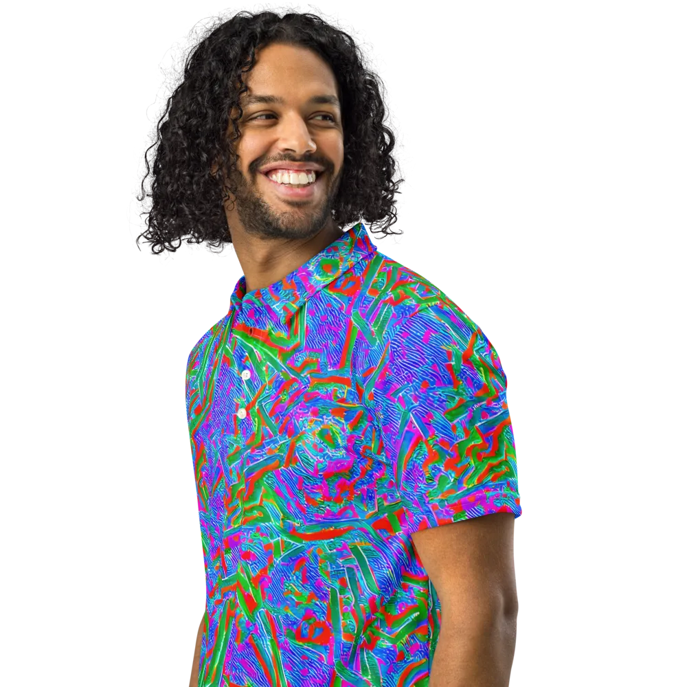 Acid Comet on Men's Slim Fit Polo Shirt — Left Front