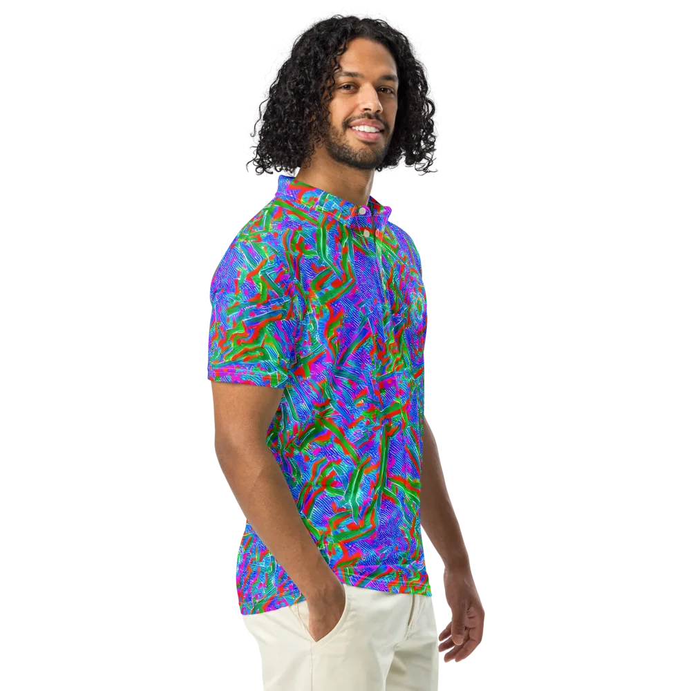 Acid Comet on Men's Slim Fit Polo Shirt — Right Front