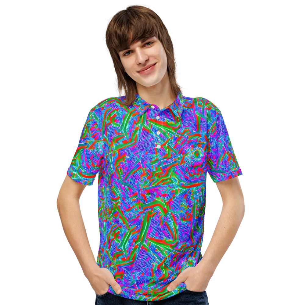 Acid Comet on Men's Slim Fit Polo Shirt — Front