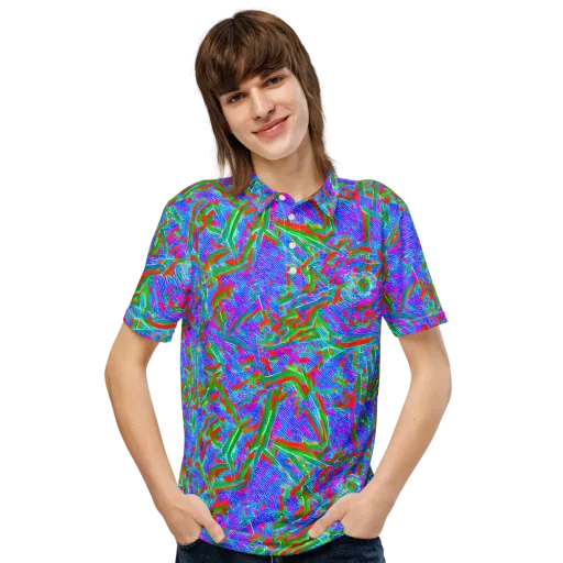 Acid Comet on a Men's Slim Fit Polo Shirt