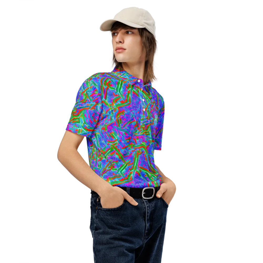 Acid Comet on Men's Slim Fit Polo Shirt — Right Front