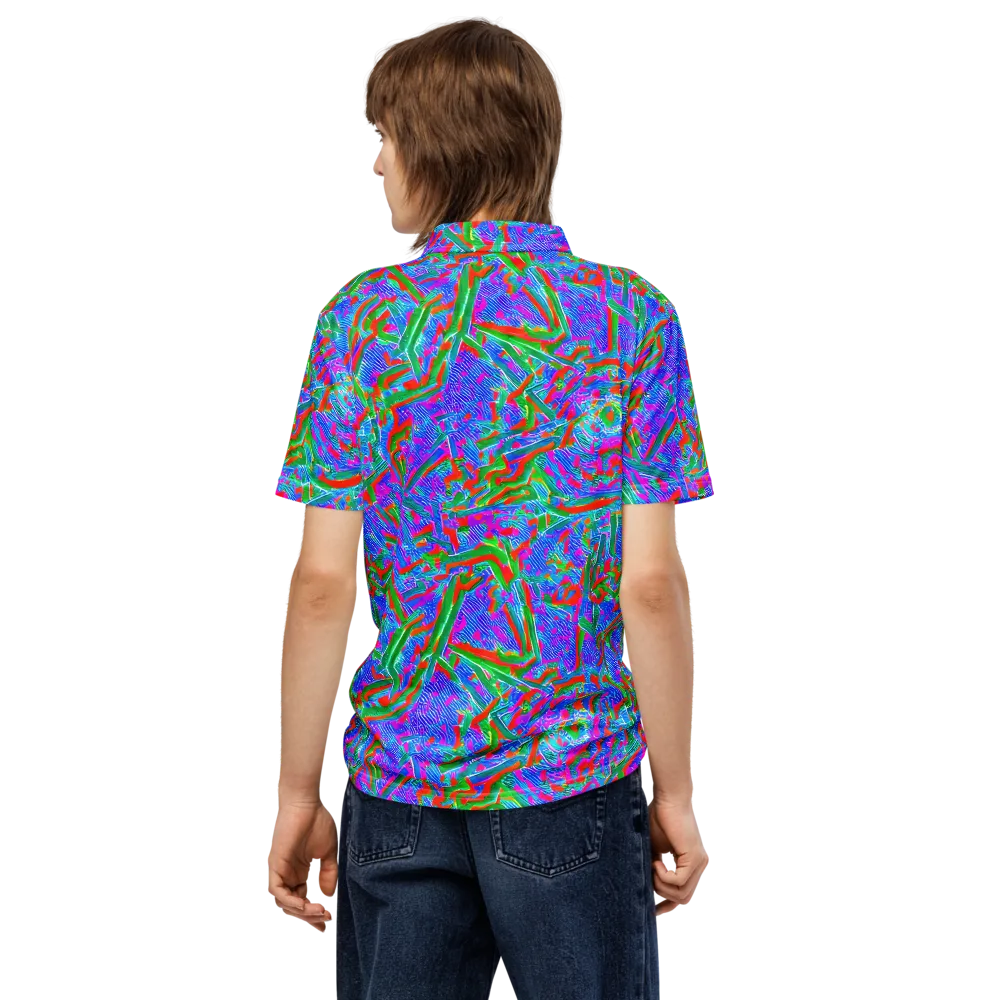 Acid Comet on Men's Slim Fit Polo Shirt — Back