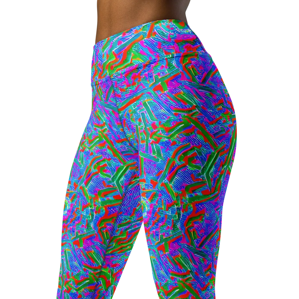 Acid Comet on Yoga Leggings — Left Front