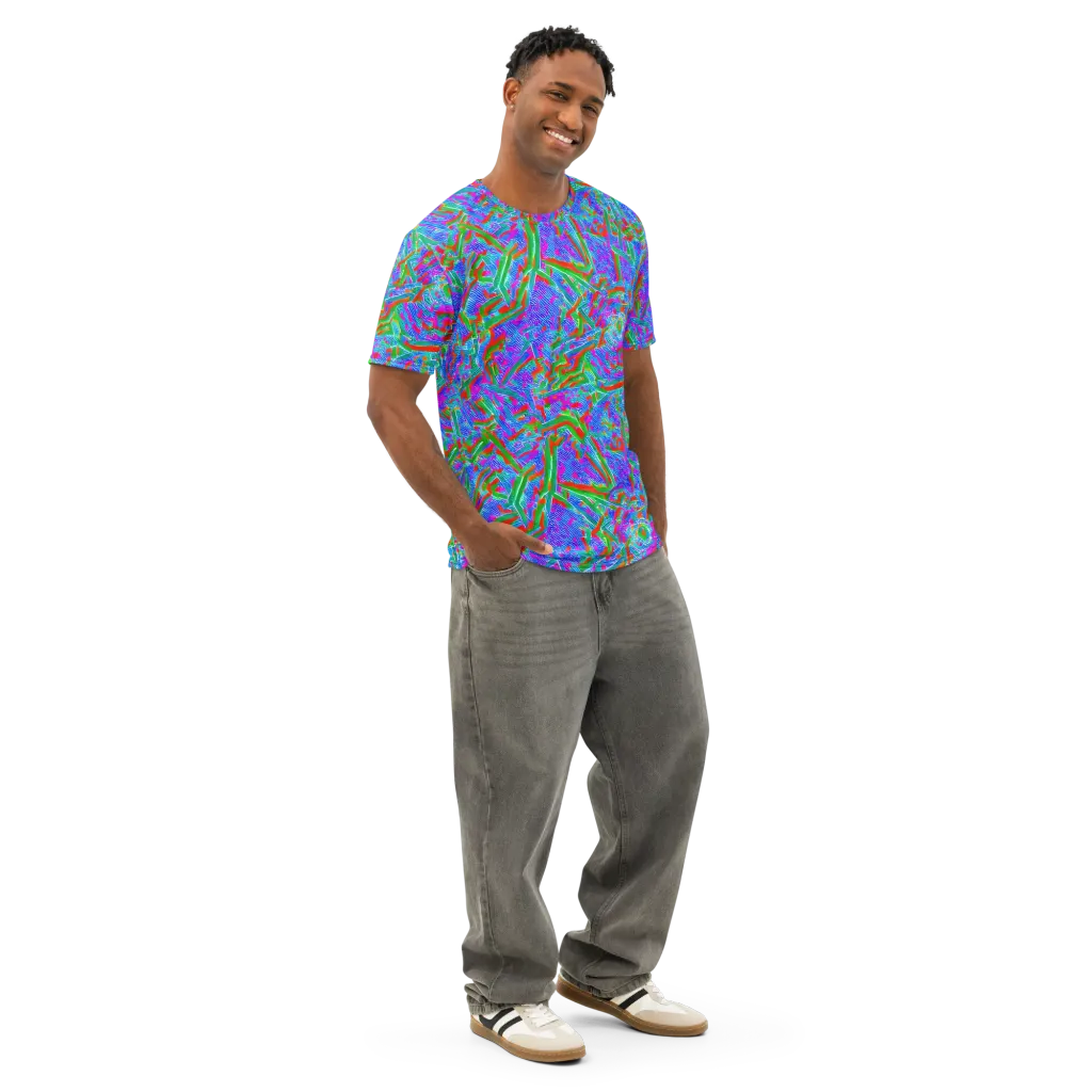 Acid Comet on Men's Cotton Crew Neck T-Shirt — Right Front
