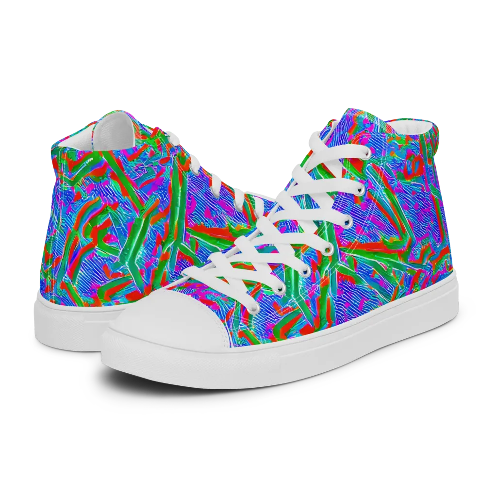 Acid Comet on Men's High Top Canvas Shoes — Left