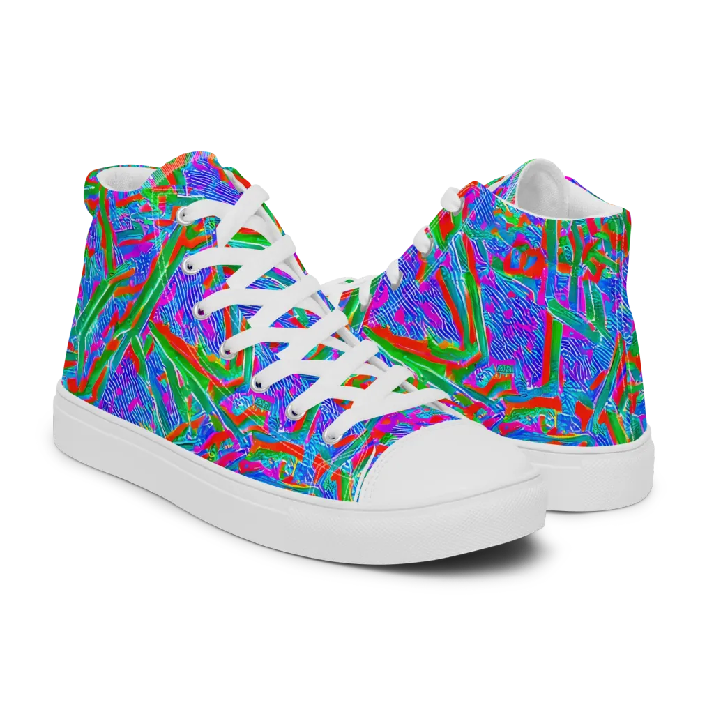 Acid Comet on Men's High Top Canvas Shoes — Right