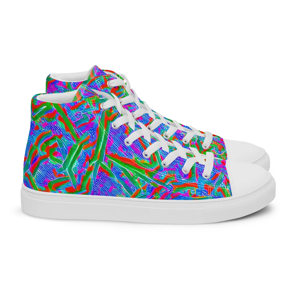 Acid Comet on Women's High Top Canvas Shoes — Right