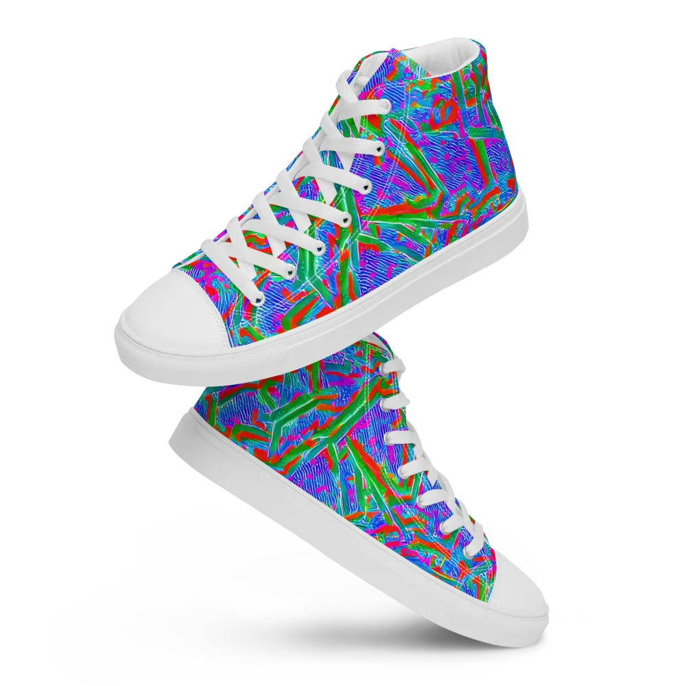 Acid Comet on Women's High Top Canvas Shoes — Front