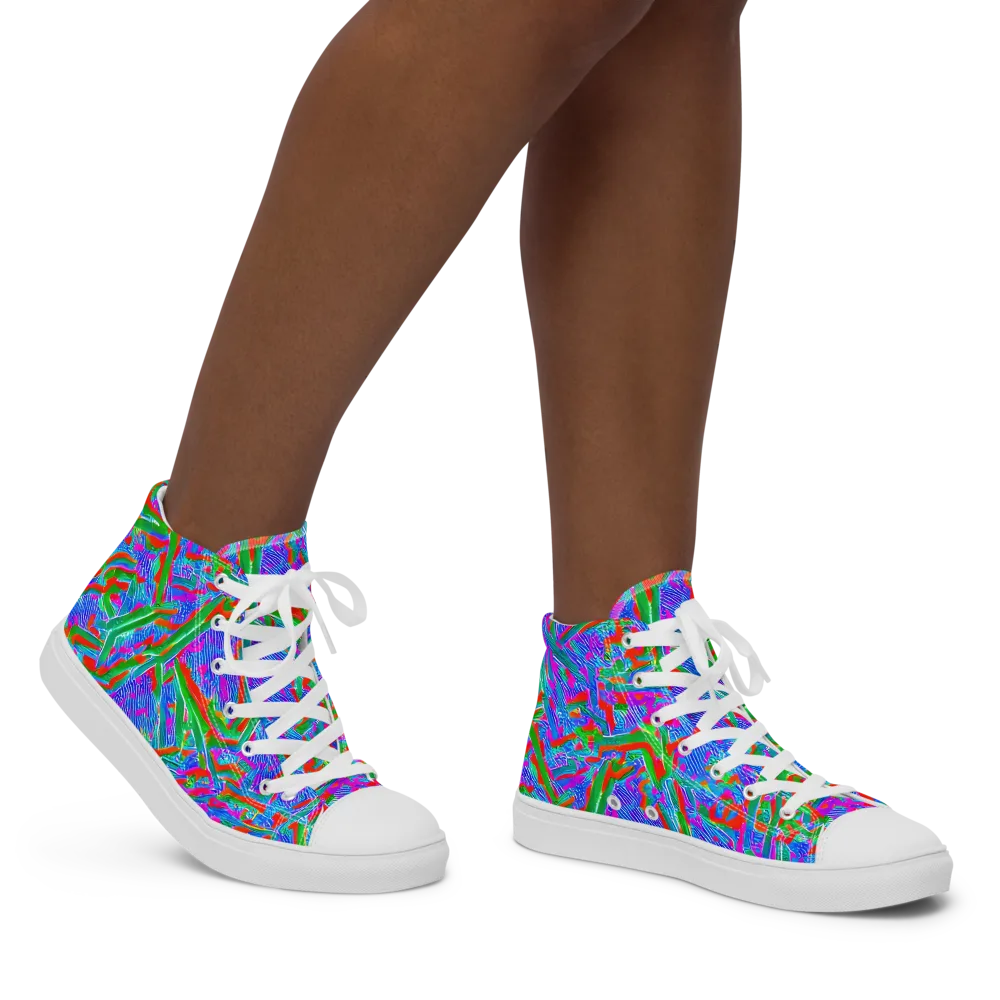 Acid Comet on Women's High Top Canvas Shoes — Right