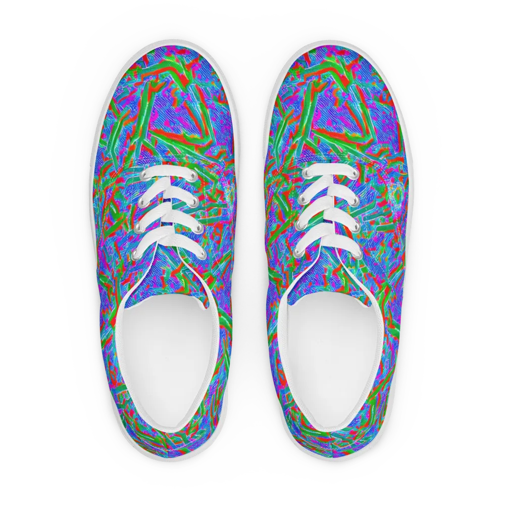 Acid Comet on Men's Lace-Up Canvas Shoes — Front
